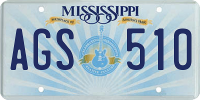 MS license plate AGS510