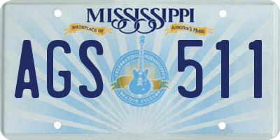 MS license plate AGS511