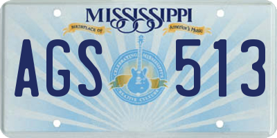 MS license plate AGS513