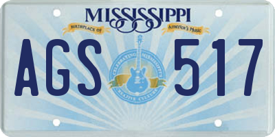 MS license plate AGS517