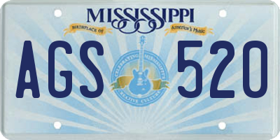 MS license plate AGS520