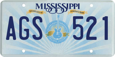 MS license plate AGS521