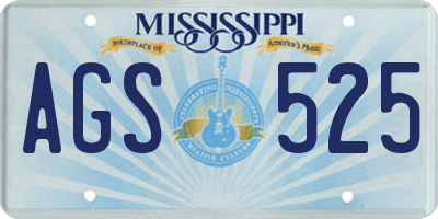 MS license plate AGS525