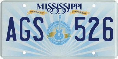 MS license plate AGS526