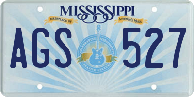 MS license plate AGS527