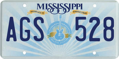 MS license plate AGS528