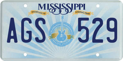 MS license plate AGS529