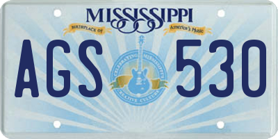 MS license plate AGS530