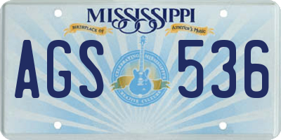 MS license plate AGS536