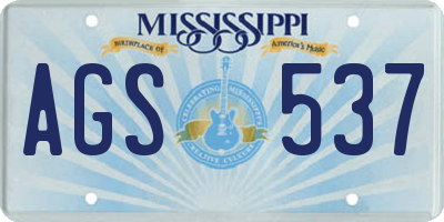 MS license plate AGS537