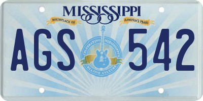 MS license plate AGS542