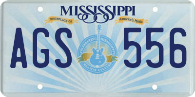 MS license plate AGS556