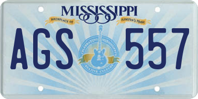 MS license plate AGS557