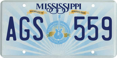 MS license plate AGS559