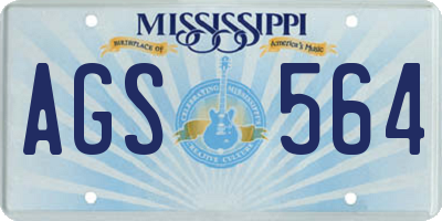 MS license plate AGS564