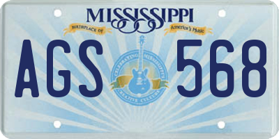 MS license plate AGS568