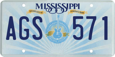 MS license plate AGS571
