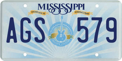 MS license plate AGS579