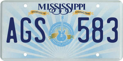 MS license plate AGS583