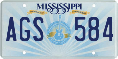 MS license plate AGS584