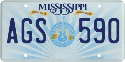 MS license plate AGS590