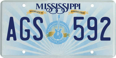 MS license plate AGS592