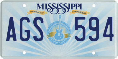 MS license plate AGS594