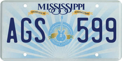MS license plate AGS599