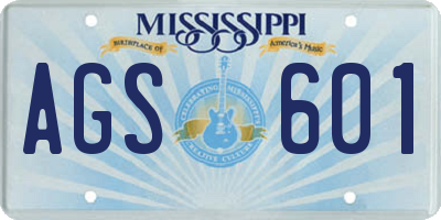 MS license plate AGS601