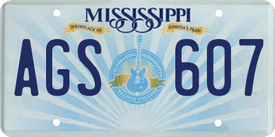 MS license plate AGS607
