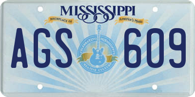 MS license plate AGS609