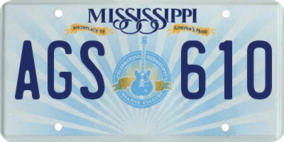 MS license plate AGS610