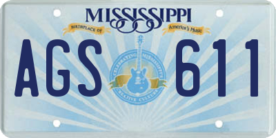 MS license plate AGS611