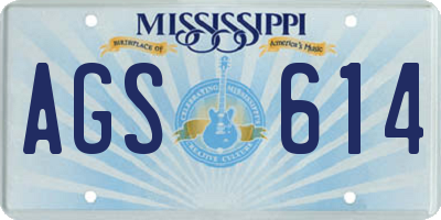 MS license plate AGS614