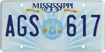 MS license plate AGS617