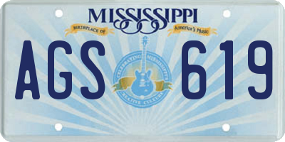 MS license plate AGS619