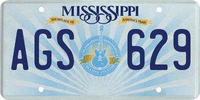 MS license plate AGS629