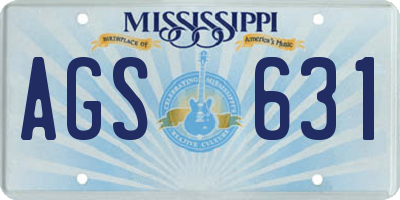MS license plate AGS631