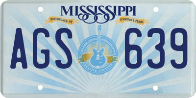 MS license plate AGS639