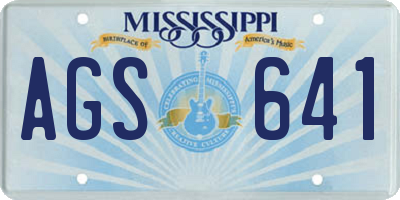 MS license plate AGS641