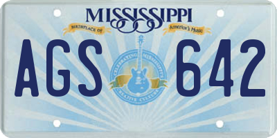 MS license plate AGS642
