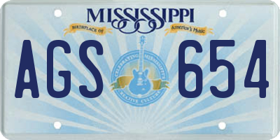 MS license plate AGS654