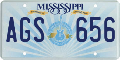 MS license plate AGS656