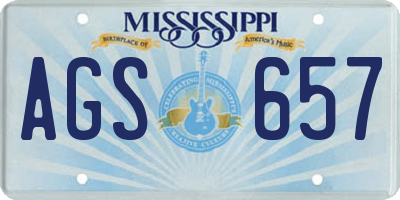 MS license plate AGS657