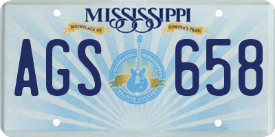 MS license plate AGS658