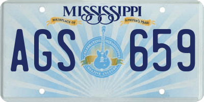 MS license plate AGS659