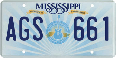 MS license plate AGS661