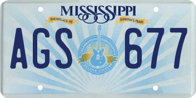 MS license plate AGS677