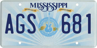 MS license plate AGS681