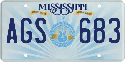 MS license plate AGS683